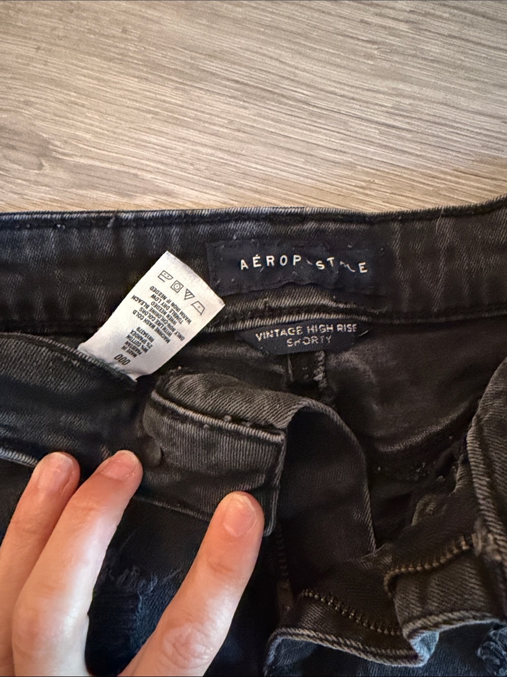 Aeropostale Black Vintage High Rise Jean Shorts